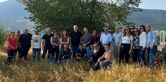 עמיתי תוכנית מנדל למנהיגות אזורית בצפון בטיול לאזור קרית שמונה